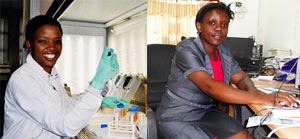 Mopo Leshwedi-Radebe and Mercy Ojoyi recipients of the 2012 L’Oréal-UNESCO Regional Fellowship